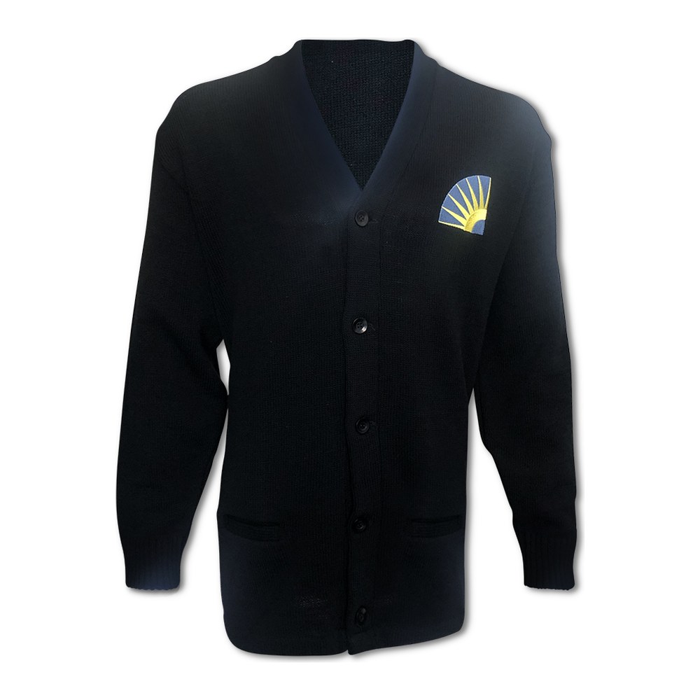 Embroidered cardigan for The Commonwealth Club, produced by PLC Print