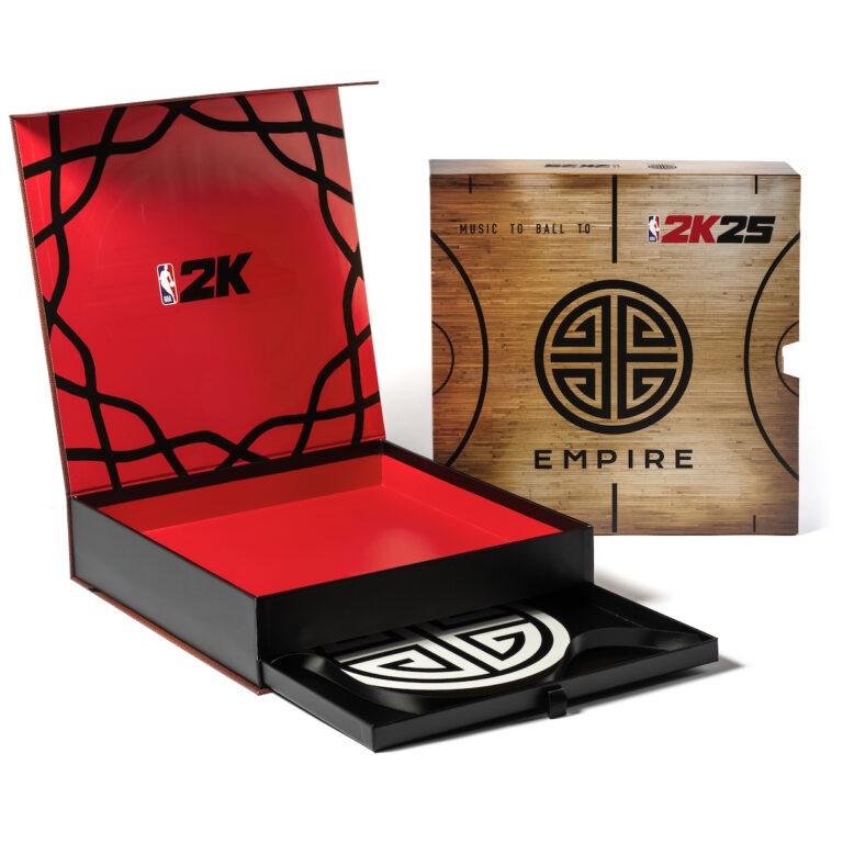Rigid magnetic-closure box with drawer for NBA 2K25 and EMPIRE, produced by PLC Print
