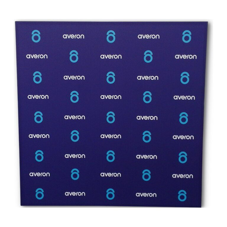 Averon step and repeat logo backdrop, produced by PLC Print
